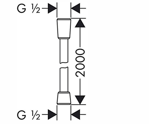 Шланг для душа 2м Hansgrohe Metaflex пластик спираль