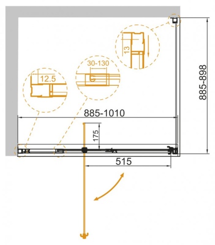 Душевой уголок 80-90x90 Cezares VARIANTE-AH-1-80/90-90-C-Cr