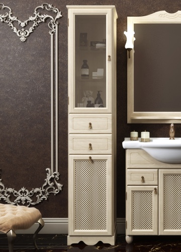 Пенал Opadiris Тибет 40 L левый, белый матовый глухой нижний фасад Z0000012650