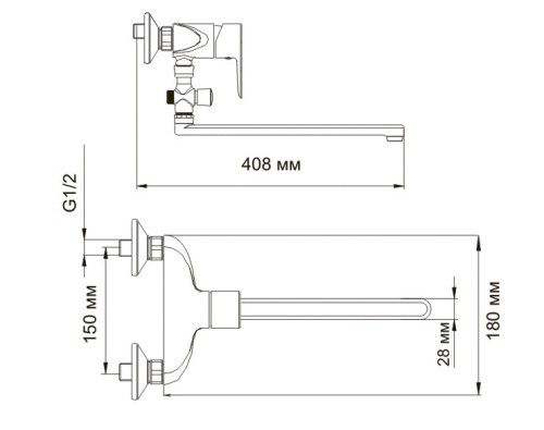 Смеситель WasserKraft Leine 3502L для ванны