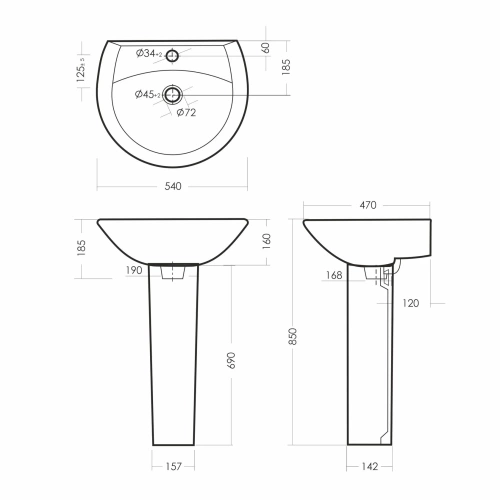 Пьедестал Sanita АТТИКА белый