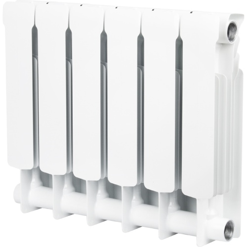 Биметаллический радиатор STOUT Space 350 - 6 секций, боковое, белый RAL 9016
