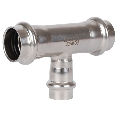 Тройник переходной ВПр 22х15х22 пресс, нержавеющая сталь Rommer