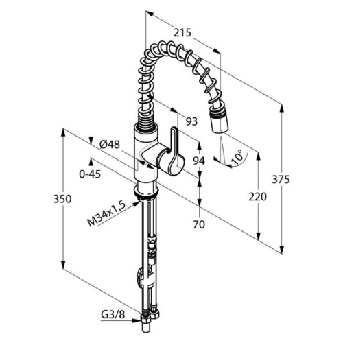 Смеситель для кухни Kludi Bingo Star 428550578 хром, выдвижной излив