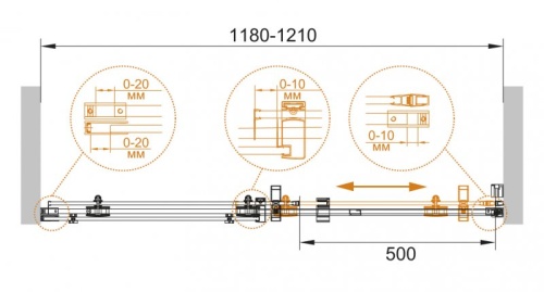 Душевая дверь в нишу Cezares STYLUS-O-M-BF-1-140-C-Cr