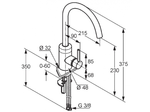 Смеситель для кухни Kludi Bingo Star 428039678 сталь