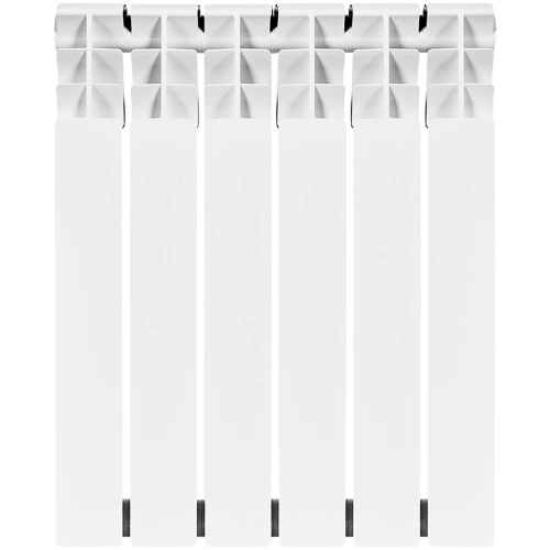 Биметаллический радиатор Rommer Optima Bm 500 - 6 секции, боковое, белый RAL9016