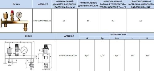 Группа безопасности мембранного бака до 24 л. Stout SVS-0006-013020