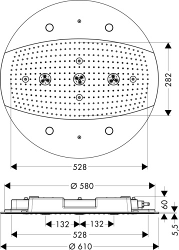 Верхний душ Hansgrohe Raidance Rainmaker 28404000 с подсветкой