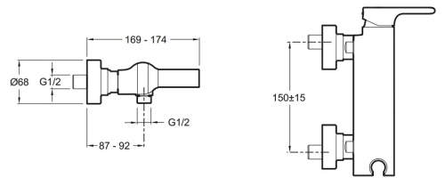 Смеситель для душа Jacob Delafon Singulier E10869-CP Хром