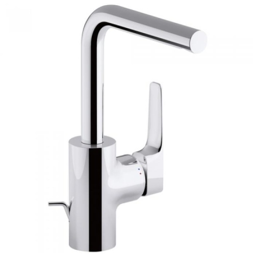 Смеситель для раковины Jacob Delafon AlEo+ E72357-CP хром, поворотный излив, донный клапан