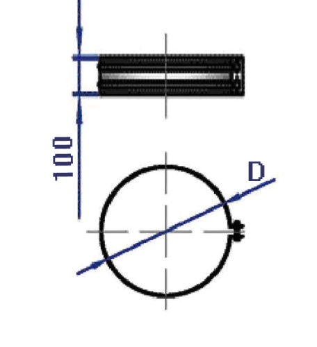 Хомут широкий 360° D=200(1.0) нерж.430