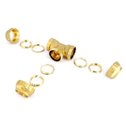 Тройник Tiemme 63x63x63 латунь для ПНД 3400060